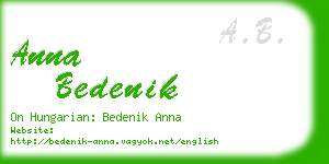 anna bedenik business card